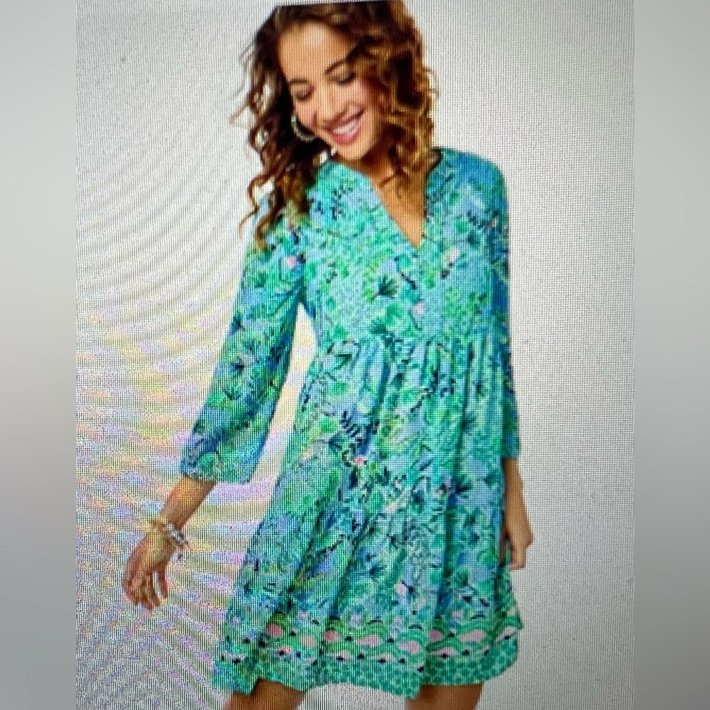 Lilly Pulitzer “Martine Dress” in “Frenchie Blue Mosaic Shells” Size L